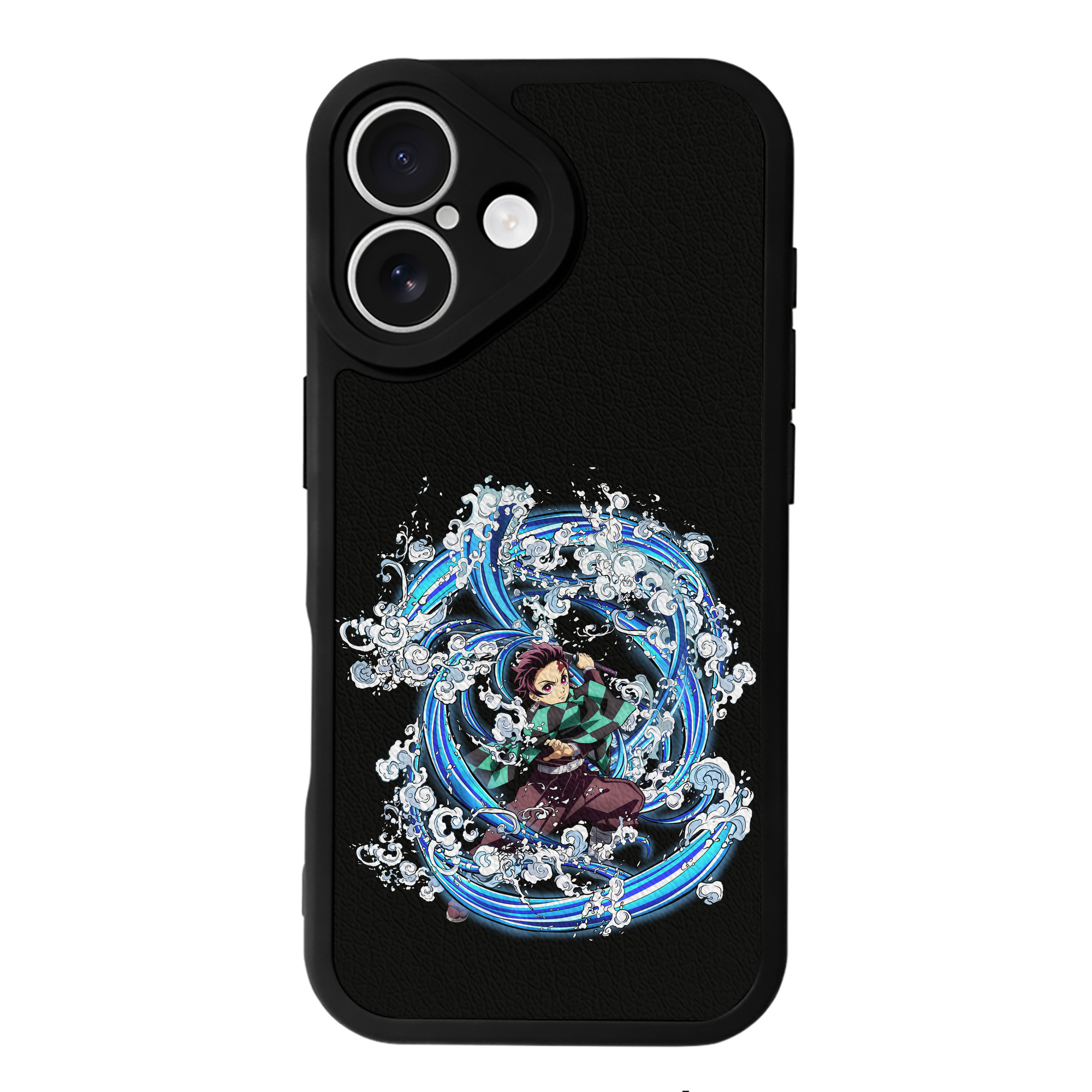 （画像用） 鬼滅の刃 竈門 炭治郎／かまど たんじろう Kamado Tanjirou 【iPhone 16シリーズ対応】シリコンスマホケース（レザー調） 材質：シリコン